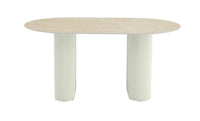 🌿 Table SELENA – Douceur beige & charme travertin (180x90 cm)