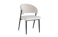 Lot de 4 chaises LAMIA – Pieds métal noir, velours beige