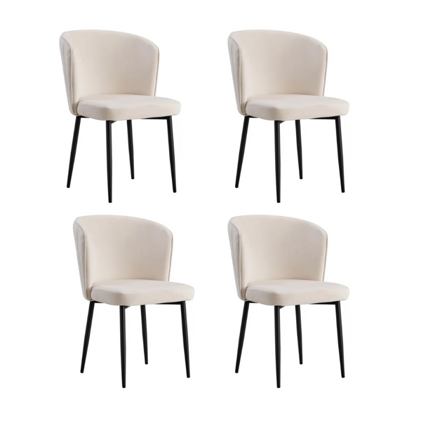 Lot de chaises moderne DIANA Métal noir velours