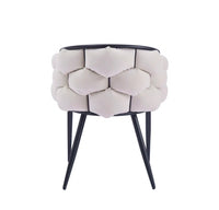 Lot de 2 chaises BALLON velours beige pied métal noir