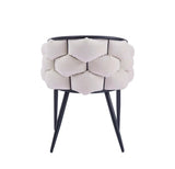 Lot de 2 chaises BALLON velours beige pied métal noir