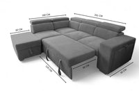 Canapé Angle Réversible Convertible – Velours Côtelé Gris