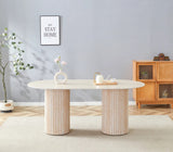 Table à Manger KEYSHA – Travertin Mat (160×90×75 cm)