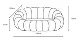 Canapé PERLE velours beige 180 cm – Design arrondi & confort cocooning - Destock linge