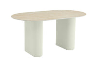 🌿 Table SELENA – Douceur beige & charme travertin (180x90 cm)