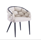 Lot de 2 chaises BALLON velours beige pied métal noir