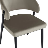 Lot de 4 chaises LAMIA – Pieds métal noir, velours taupe