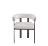 Lot de 4 chaises VAIANA velours beige – Pied effet noyer & design élégant - Destock linge