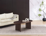 Table basse noyer & plateau céramique travertin mat – 120x60x45 cm - Destock linge