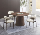 ENSEMBLE TABLE + 4 CHAISES – DESIGN CONTEMPORAIN NOYER & VELOURS