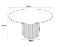 Table Basse FAMOUS – Pied effet noyer & plateau céramique travertin brillant (80 cm)