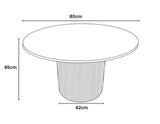 Table Basse FAMOUS – Pied effet noyer & plateau céramique travertin brillant (80 cm)