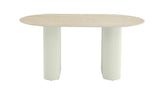 🌿 Table SELENA – Douceur beige & charme travertin (180x90 cm)