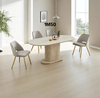 TABLE À MANGER LÉA – EFFET TRAVERTIN