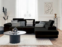 ⭐ BEST SELLER – Canapé d’Angle TOULOUSE velours Noir (Droit) – Convertible + Coffre