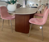 Table à manger ROXY – Pied noyer, céramique effet noyer 180×90×75 cm