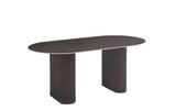Table à manger ROXY – Pied noyer, céramique effet noyer 180×90×75 cm