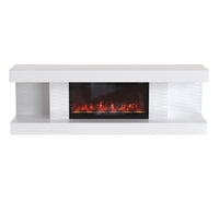 Meuble TV cheminée KATTY 160 cm avec chauffage – Design moderne - Destock linge