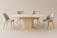 TABLE À MANGER LÉA – EFFET TRAVERTIN