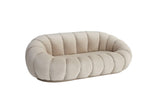 Canapé PERLE velours beige 180 cm – Design arrondi & confort cocooning - Destock linge
