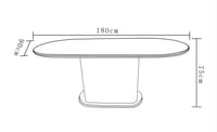 Table repas LOKA effet travertin – 180 cm | Design chic & moderne - Destock linge