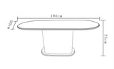 Table repas LOKA effet travertin – 180 cm | Design chic & moderne - Destock linge