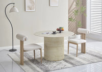 Lot de 4 chaises TIFFANY – Pied effet bois, velours beige