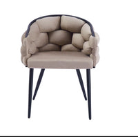 Lot de 2 chaises BALLON velours taupe pied métal noir