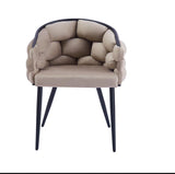 Lot de 2 chaises BALLON velours taupe pied métal noir