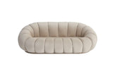 Canapé PERLE velours beige 180 cm – Design arrondi & confort cocooning - Destock linge