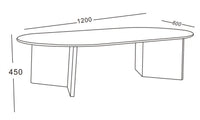 Table basse noyer & plateau céramique travertin mat – 120x60x45 cm - Destock linge