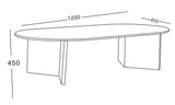 Table basse noyer & plateau céramique travertin mat – 120x60x45 cm - Destock linge