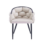 Lot de 2 chaises BALLON velours beige pied métal noir