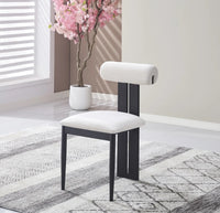 Lot de 4 chaises TIFFANY – Pied métal noir, velours beige