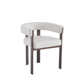 Lot de 4 chaises VAIANA velours beige – Pied effet noyer & design élégant - Destock linge