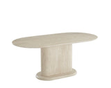 Table repas LOKA effet travertin – 180 cm | Design chic & moderne - Destock linge