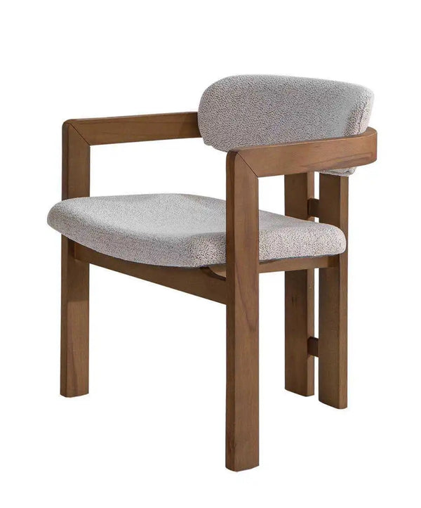 4 CHAISES AVEC ACCOUDOIRS ATLANTIS – VELOURS BOUCLÉ & BOIS