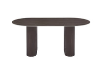Table à manger ROXY – Pied noyer, céramique effet noyer 180×90×75 cm