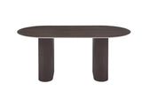 Table à manger ROXY – Pied noyer, céramique effet noyer 180×90×75 cm