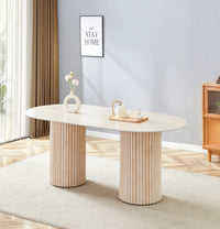 Table à Manger KEYSHA – Travertin Mat (160×90×75 cm)