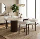 Lot de 4 chaises VAIANA velours beige – Pied effet noyer & design élégant - Destock linge