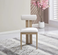 Lot de 4 chaises TIFFANY – Pied effet bois, velours beige