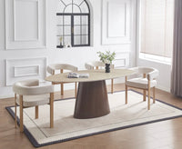 Lot de 4 chaises VAIANA velours beige – Pied effet chêne & design scandinave - Destock linge