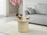 Table Basse FAMOUS – Travertin Brillant 80 cm