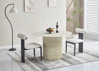 Lot de 4 chaises TIFFANY – Pied métal noir, velours beige