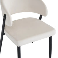 Lot de 4 chaises LAMIA – Pieds métal noir, velours beige