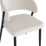 Lot de 4 chaises LAMIA – Pieds métal noir, velours beige