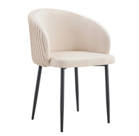 Ensemble Table de Repas ROSALIA + 4 Chaises CARLITA – Travertin & Velours Beige