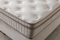 🛏️ Lit Coffre AZBA – Velours Beige + Matelas 30 cm à ressorts