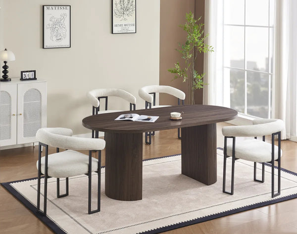 TABLE À MANGER ANNA NOYER + 4 CHAISES NAIA